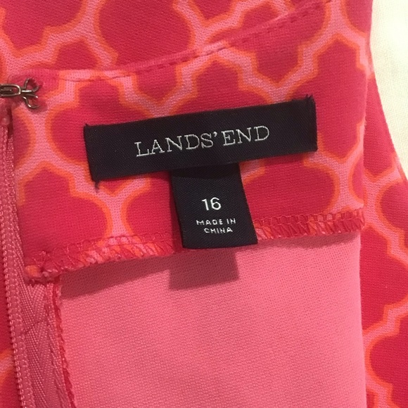 Lands’ End Ponte Sheath Pink Magenta Sleeveless Dress 2 Pockets, Size 16 - Picture 13 of 15